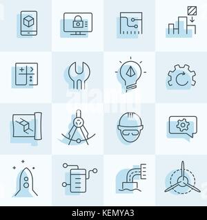 Engineering icons set Illustration de Vecteur