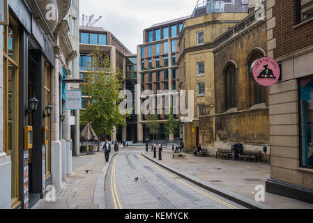 Bloomberg siège européen à la ville de Londres, vue de Watling Street. Banque D'Images