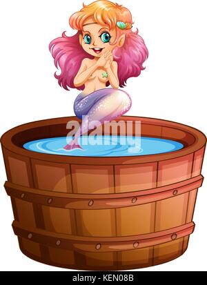 Illustration d'une sirène en souriant le fourreau sur un fond blanc Illustration de Vecteur