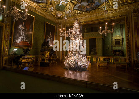 Arbre de Noël et des décorations dans les rois chambres au château de Vaux-le-Vicomte, maincy, Paris Banque D'Images