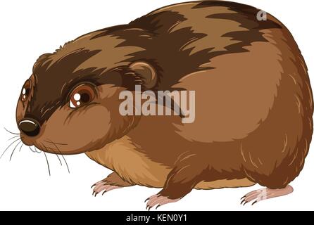 Une grosse souris sur un fond blanc Illustration de Vecteur