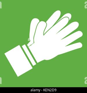 Mains Mains applaudissant vert icône Illustration de Vecteur