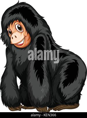 Illustration d'un gorille debout gros plan Illustration de Vecteur