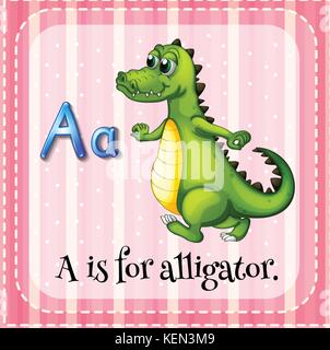 Illustration de la lettre a est d'alligator Illustration de Vecteur