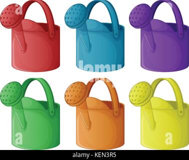 Six têtes colorées sur un fond blanc Illustration de Vecteur