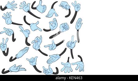 Illustration de la main avec différents gestes Illustration de Vecteur