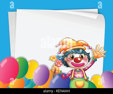 Illustration d'une bannière avec un clown et ballons Illustration de Vecteur