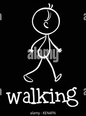 Illustration de stickman walking Illustration de Vecteur