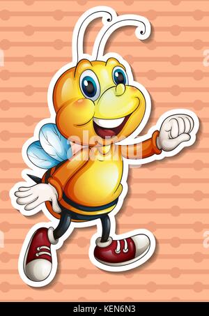 Illustration d'une abeille à l'arrière-plan Illustration de Vecteur