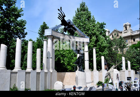 Ce monument commémore l'occupation de la Hongrie par l'Allemagne nazie, Budapest, Hongrie Banque D'Images