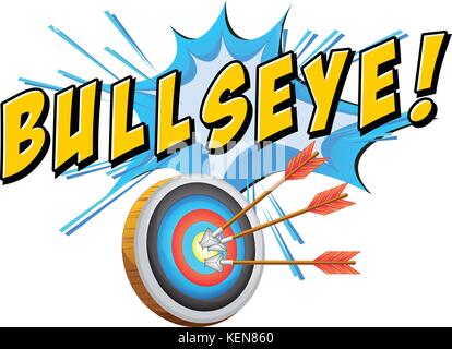 Bullseye avec texte et des flèches cible Illustration de Vecteur