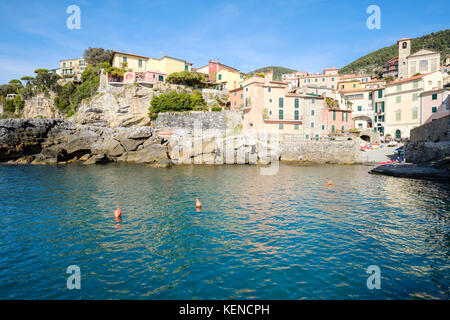 Tellaro, Golfe De La Spezia, Ligurie, Italie Banque D'Images