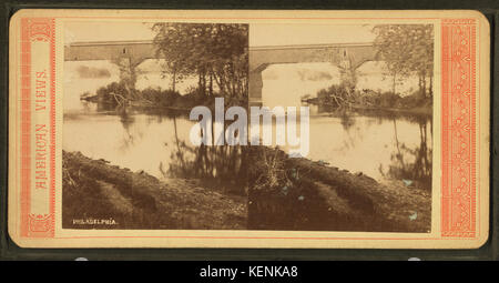 Philadelphie. (Pont sur la rivière Schuylkill), de Robert N. Dennis collection de vues stéréoscopiques Banque D'Images