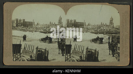 Le tremblement de terre de San Francisco, le 18 avril 1906, à partir de Robert N. Dennis collection de vues stéréoscopiques Banque D'Images