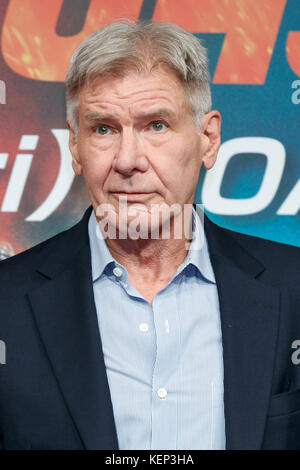 Tokyo, Japon. 23 octobre 2017. Harrison Ford, acteur et producteur de films américain, assiste à une conférence de presse pour le film Blade Runner 2049 le 23 octobre 2017, Tokyo, Japon. Ford, avec le réalisateur Denis Villeneuve et les actrices Ana de Armas et Sylvia Hoeks, sont au Japon pour promouvoir le film qui sortira dans les salles japonaises le 27 octobre. Crédit : Rodrigo Reyes Marin/AFLO/Alamy Live News Banque D'Images