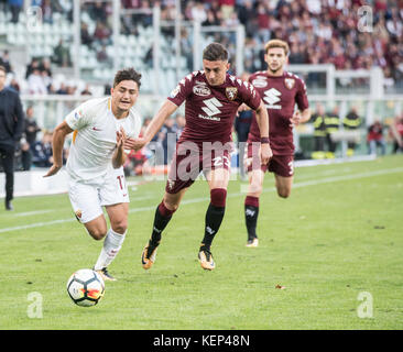 Cengiz Under(AS Roma) lors du match de la série A : Torino FC vs AS Roma au stadio Olimpico Grande Torino. Turin, 22 octobre 2017, Italie Banque D'Images