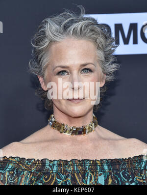 Hollywood, Californie, États-Unis. 22 octobre 2017. Melissa McBride arrive pour la première de 'The Walking Dead' saison 8 d'AMC au théâtre grec. Crédit : Lisa O'Connor/ZUMA Wire/Alamy Live News Banque D'Images