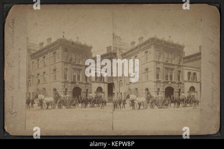 Avis de véhicules d'incendie et d'échelles, de Robert N. Dennis collection de vues stéréoscopiques Banque D'Images