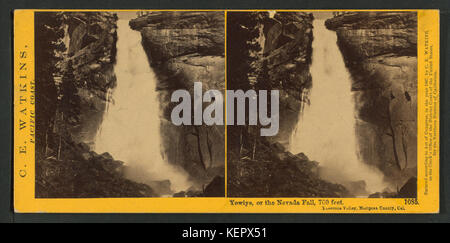 Yowiye, ou le Nevada Fall, 700 pieds, Yosmite Valley, Mariposa Co, par Watkins, Carleton E., 1829, 1916 Banque D'Images