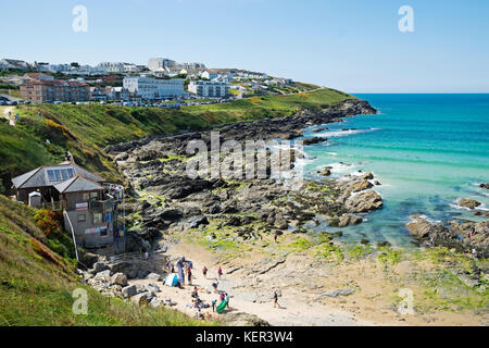 Pentire headland et beach, Newquay, Cornwall, England, UK Banque D'Images