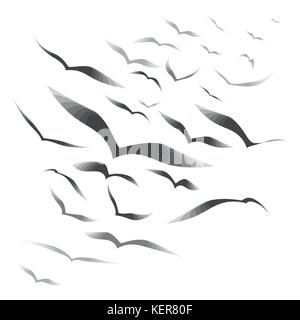 Définir les oiseaux dans le ciel, vector set Illustration de Vecteur