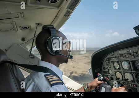 L'intérieur du poste de pilotage pilote, Tanzanie Banque D'Images