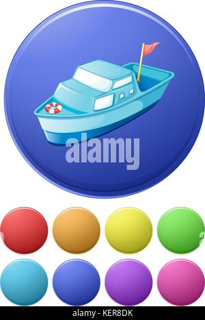 Illustration de couleur différente icônes bateau Illustration de Vecteur
