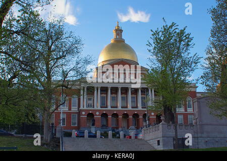 Le Massachusetts State House à Boston Banque D'Images