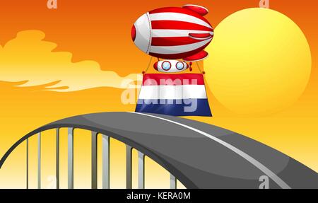 Illustration d'un ballon flottant avec le drapeau des Pays-Bas Illustration de Vecteur