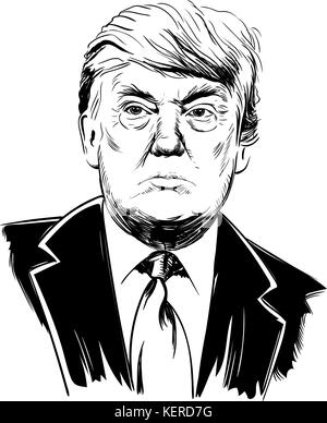 Donald Trump, président des États-Unis. Illustration de Vecteur