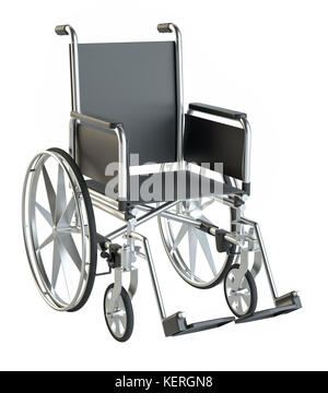 Fauteuil roulant isolé sur fond blanc Banque D'Images
