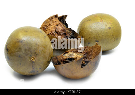 Lo han guo, moine ou bouddha fruits, un ingrédient commun ou de la nourriture dans la médecine traditionnelle chinoise fiche Banque D'Images