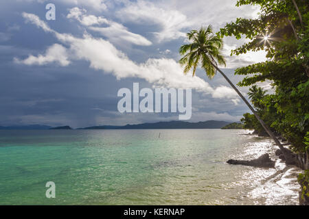 Vue de la plage de l'île de Waigeo. Raja Ampat, Papouasie occidentale, en Indonésie. Banque D'Images