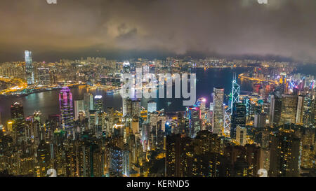 Honk Kong ville la nuit. La Chine. Banque D'Images