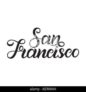 Logo ville isolé sur blanc. black label ou logo. badge vintage style grunge en calligraphie. Super pour les t-shirts ou de l'affiche. San Francisco, USA, Amérique latine Illustration de Vecteur