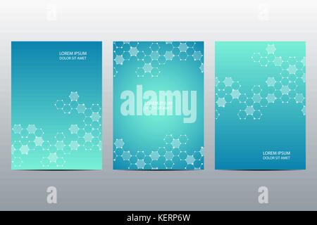 Ensemble d'abstract vector couvre modèle. Conception, mise en page Brochure square et l'arrière-plan polygonal. La texture numérique linéaire, concept technologique et scientifique Illustration de Vecteur