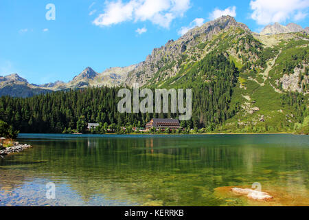 Lac de poprad (popradske pleso) dans les Hautes Tatras (Vysoke Tatry) parc national, Slovaquie Banque D'Images