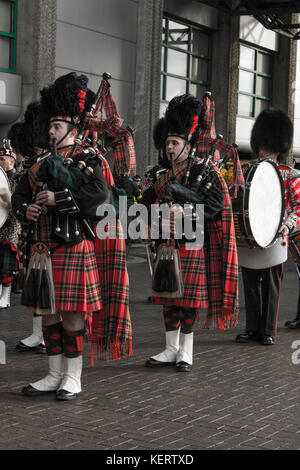 Pipers à Murrayfield Banque D'Images