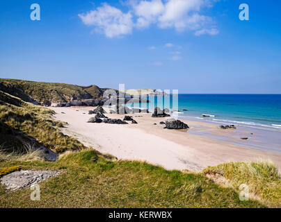 Belle plage de Sangomore (également appelé le sango Sands),à Durness, Sutherland, sur la côte nord 500 route touristique, Northern Highlands, Ecosse UK Banque D'Images