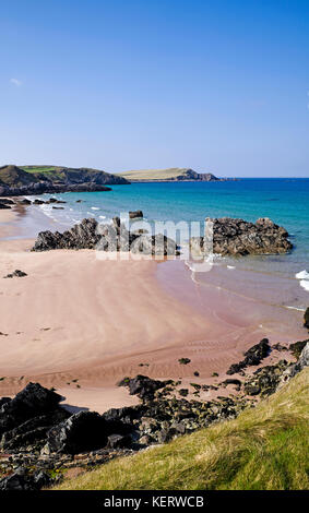 Belle plage de Sangomore (également appelé le sango Sands),à Durness, Sutherland, sur la côte nord 500 route touristique, Northern Highlands, Ecosse UK Banque D'Images