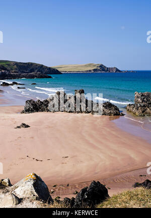 Belle plage de Sangomore (également appelé le sango Sands),à Durness, Sutherland, sur la côte nord 500 route touristique, Northern Highlands, Ecosse UK Banque D'Images