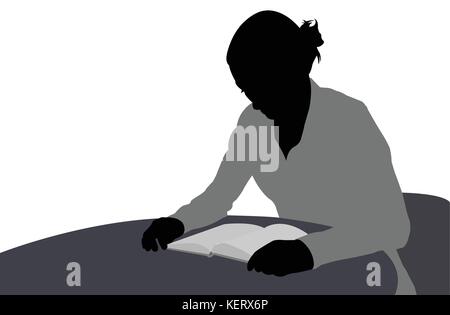 Woman Reading book - vector Illustration de Vecteur