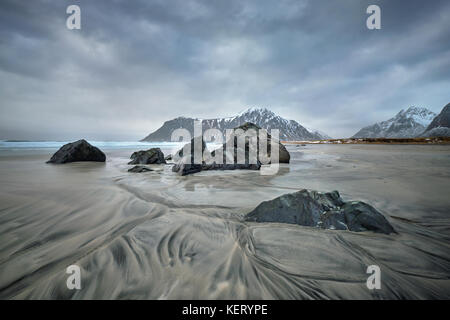 Plage de fjord en Norvège Banque D'Images