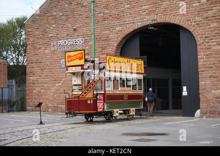 Tramway à chevaux de Liverpool Banque D'Images