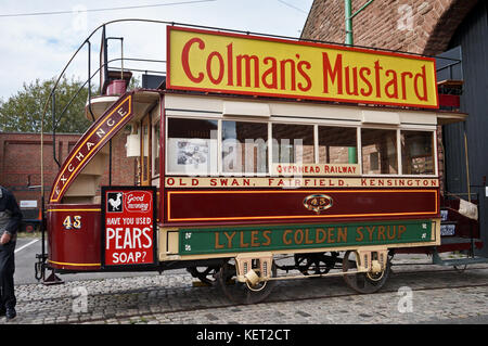Tramway à chevaux de Liverpool Banque D'Images
