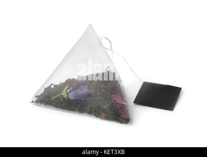 Sachet de thé floral isolated on white Banque D'Images