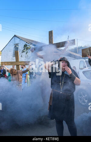 L'Ordinalia cornique - Mystères effectuées pendant le jour deux Kemeneth Penryn un heritage festival à Penryn Cornwall. Banque D'Images