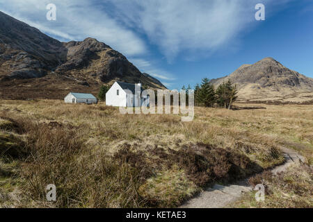 Lagangarbh Buachaille Etive Mor ci-dessous Cottage Banque D'Images