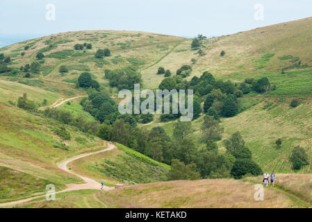 Randonnée dans les Malvern Hills, Worcestershire, Royaume-Uni Banque D'Images