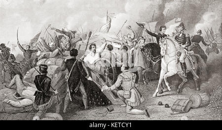 La bataille de la Nouvelle-Orléans, du 14 décembre 1814 au 18 janvier 1815, la dernière grande bataille de la guerre de 1812. Extrait de l'Histoire des Nations de Hutchinson, publié en 1915. Banque D'Images